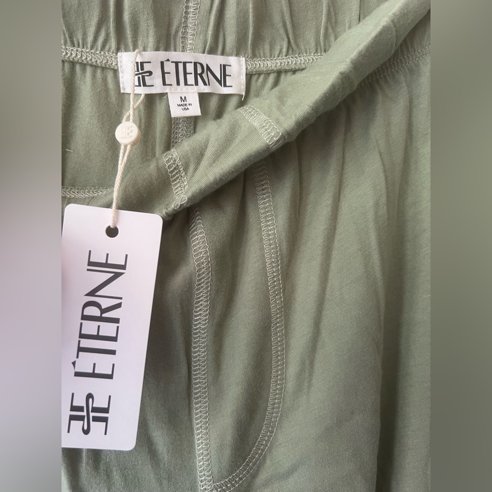 NWT Eterne cotton modal pants in sage green - Picture 2 of 4